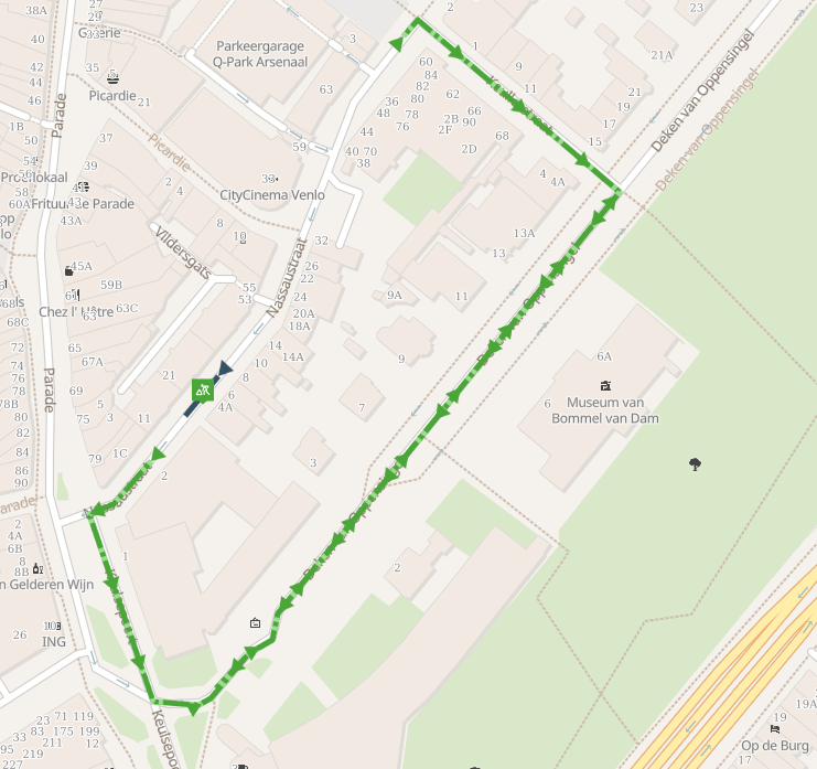 Plattegrond omleiding Nassaustraat Venlo