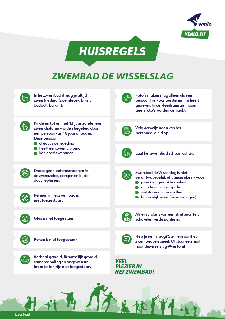 Huisregels zwembad De Wisselslag