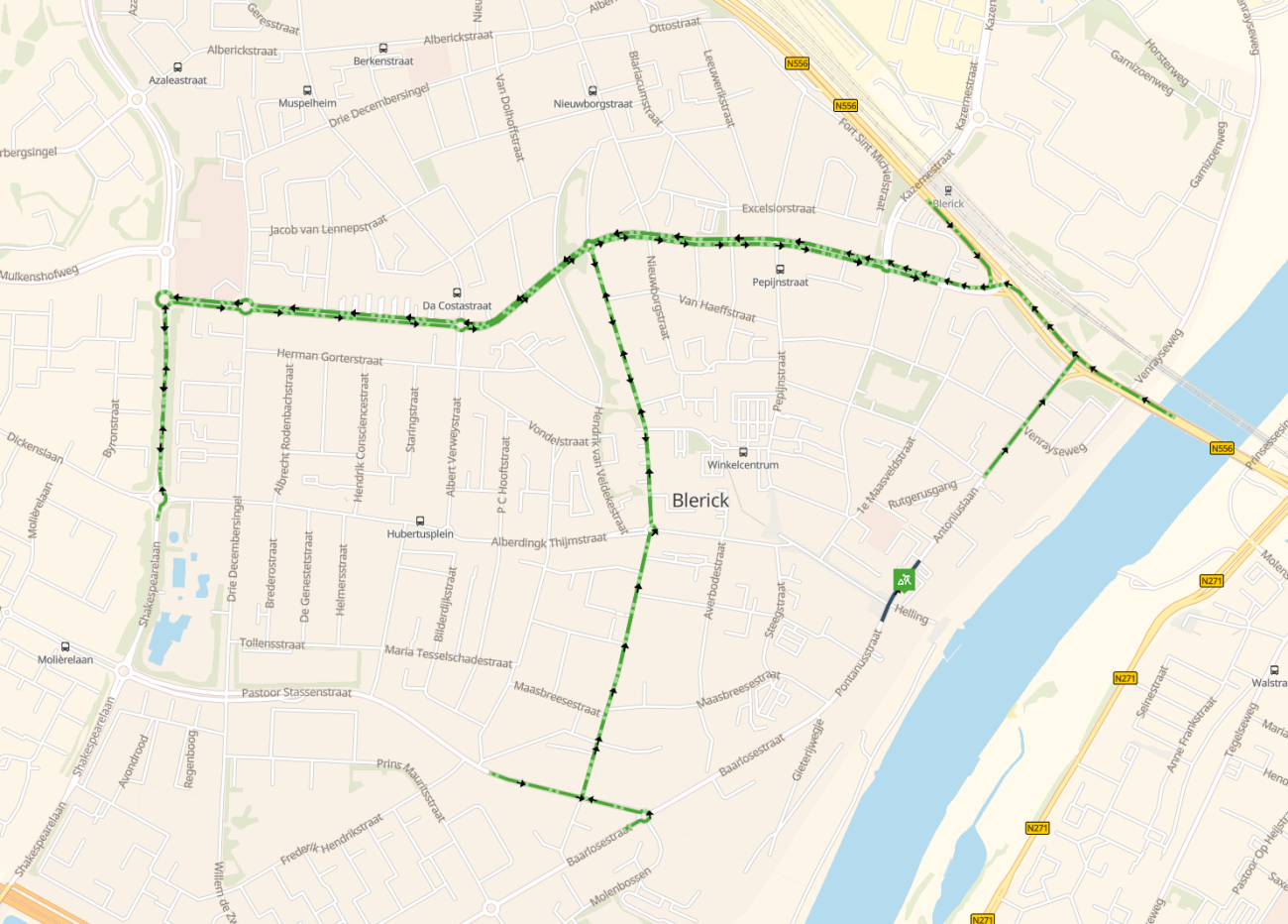 Omleidingsroute werkzaamheden Antoniuslaan