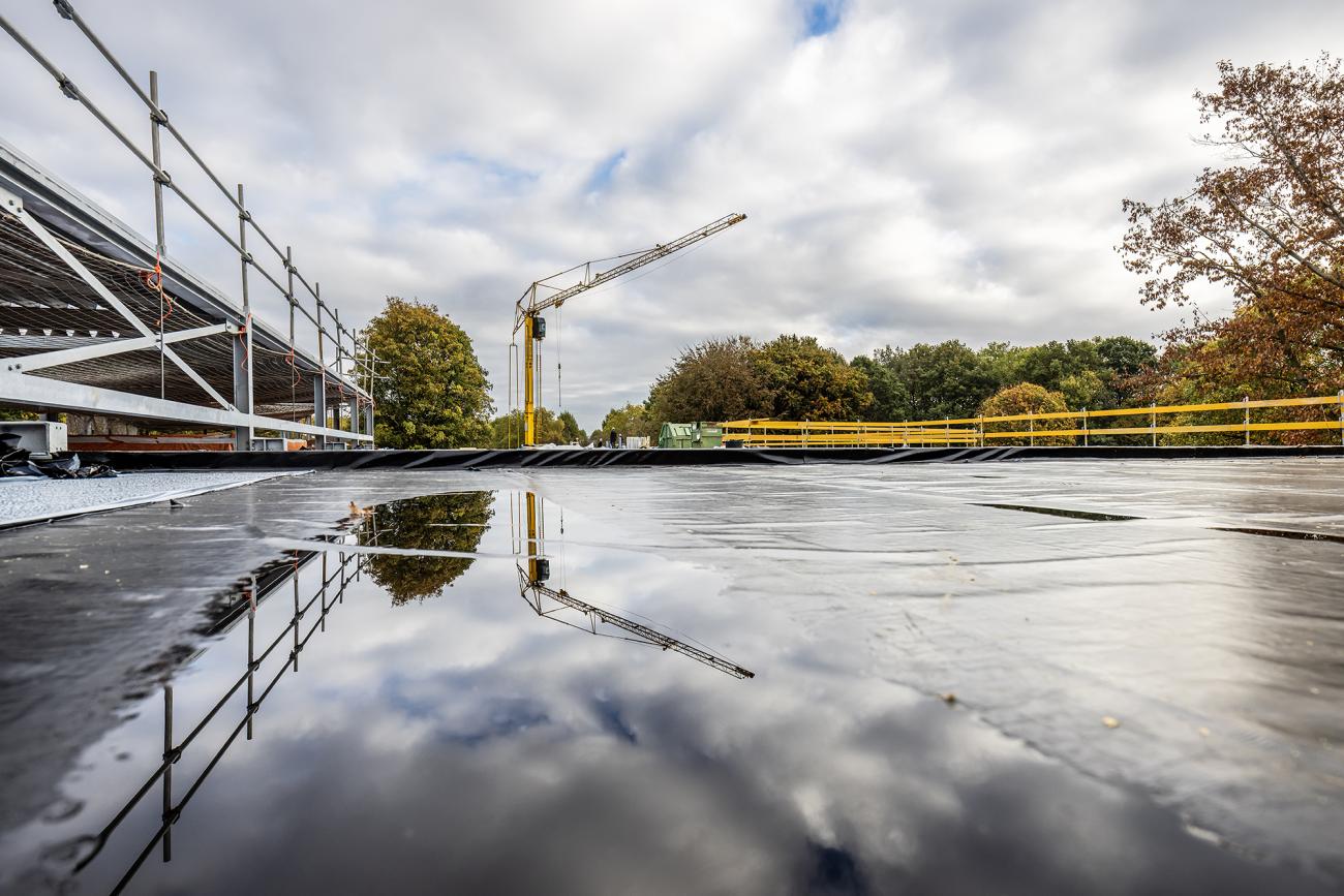 Foto van voortgang bouw zwembad