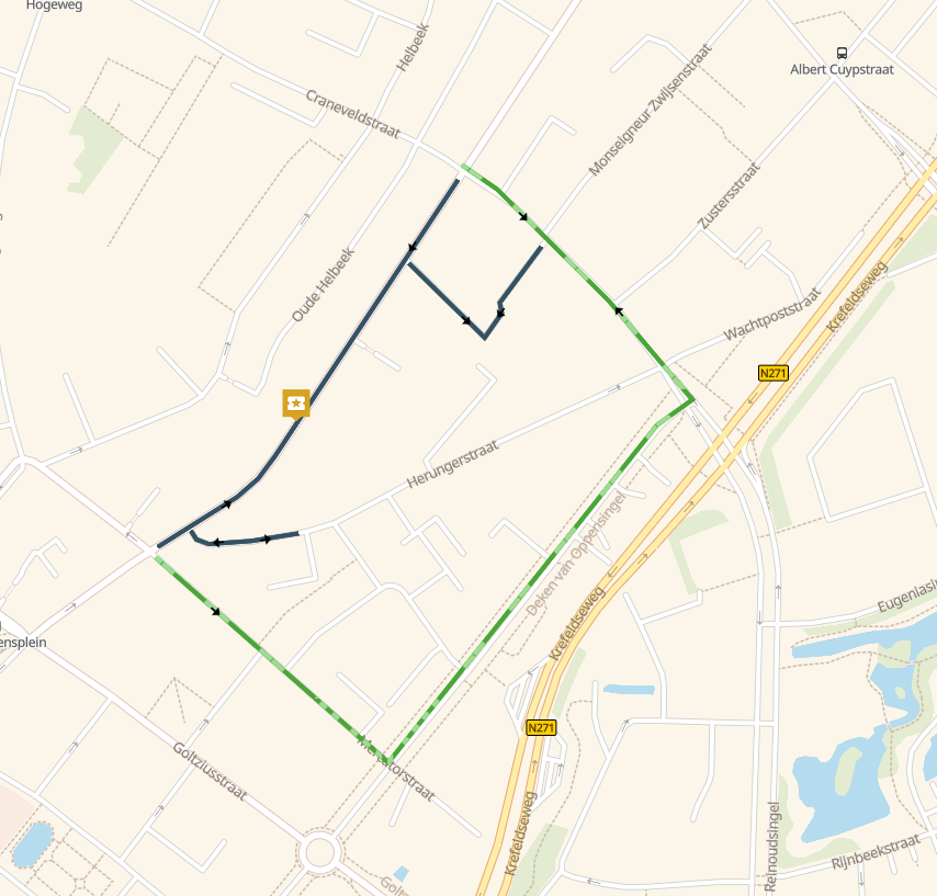 Overzicht van de afgesloten straten in Venlo