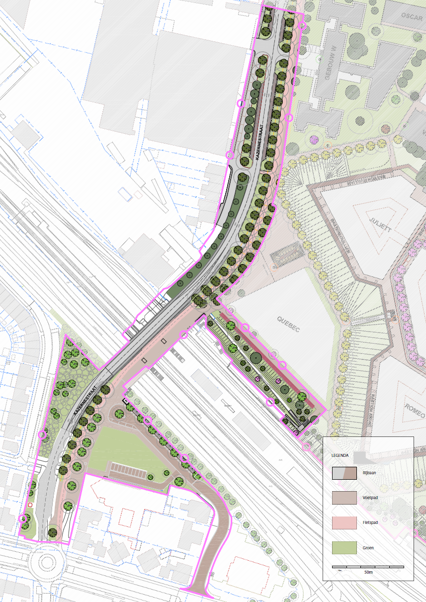 Kaart met de locatie van het project Kazernestraat
