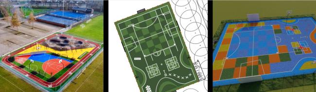 Voorbeelden van multicourt velden