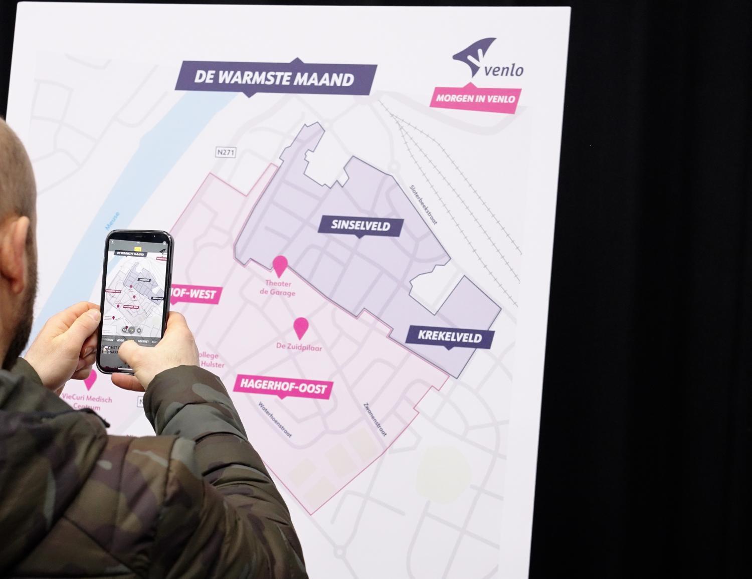 Plattegrond van Hagerhof, Krekelveld en Sinselveld warmste maand in Venlo