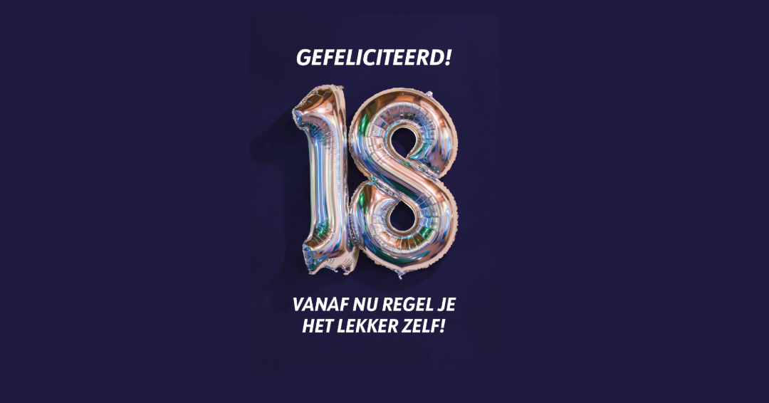 Verjaardagskaart gefeliciteerd 18 jaar vanaf nu regel je het lekker zelf 