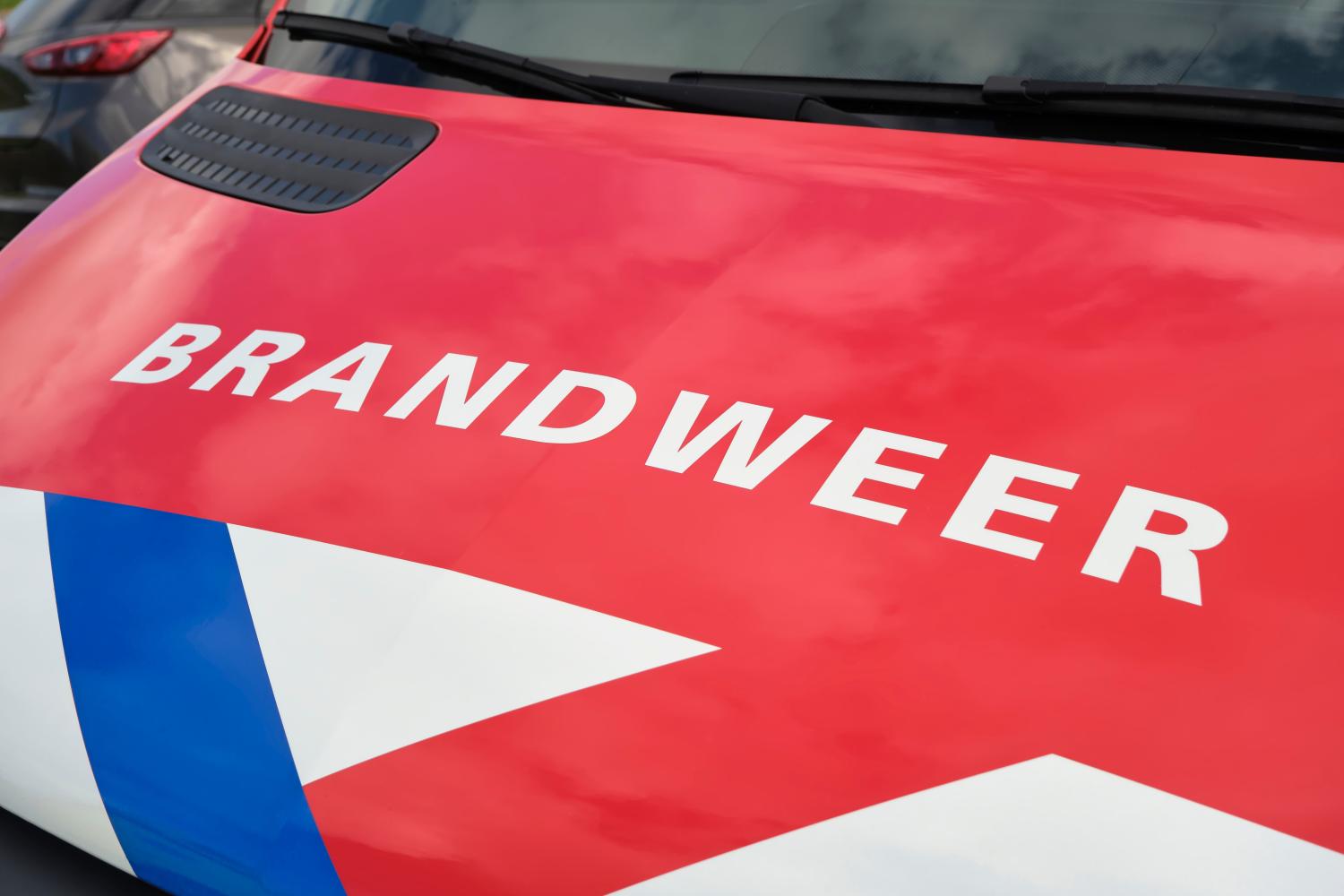 De voorkant van een brandweerauto. 