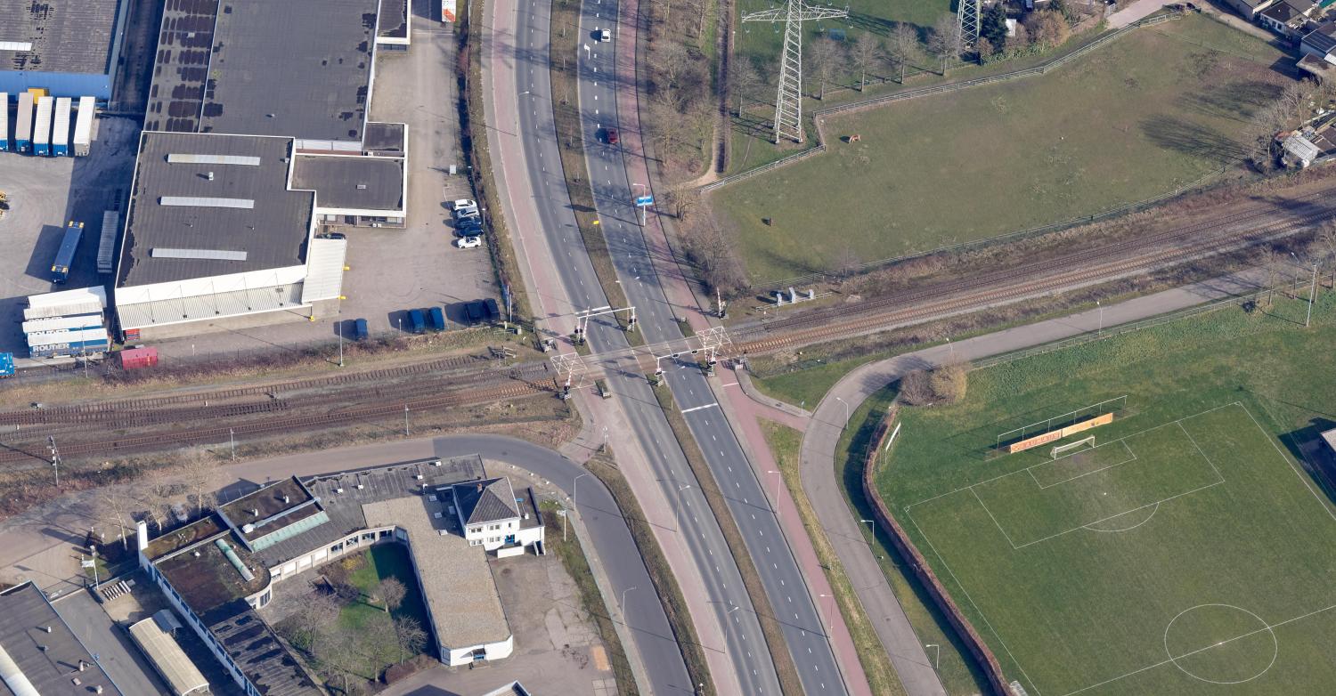 lucht afbeelding spoorwegovergang groot bollerweg