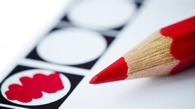 Rood verkiezingen potlood 